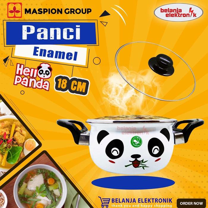 Gambar MASPION PANCI ENAMEL HELLO PANDA 18 CM + TUTUP KACA dari ipystore738 undefined Tokopedia