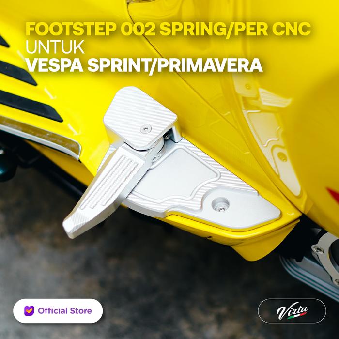 Gambar VIRTU Footstep Belakang Untuk Vespa Piaggio Sprint Primavera - Tipe 002 Auto, Silver dari GMA Product Series undefined Tokopedia