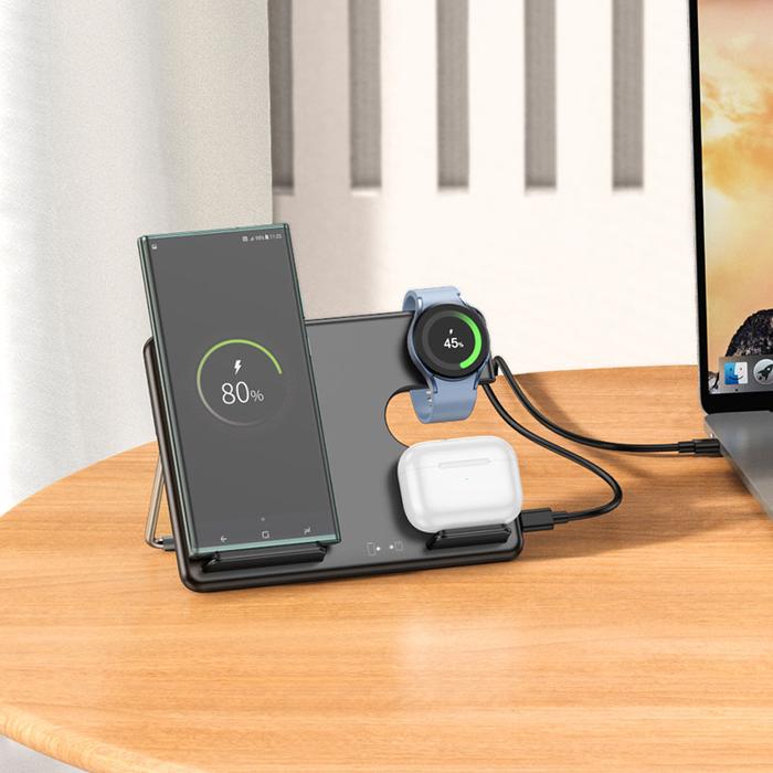 Gambar HOCO 3 in1 Wireless Charging iPhone Apple Watch Galaxy Android Airpods - CQ2 ANDROID dari Allforgadget undefined Tokopedia