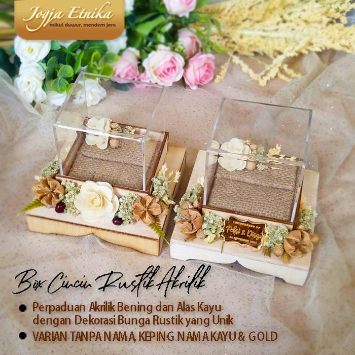 Gambar KOTAK CINCIN RUSTIK KAYU CUSTOM NAMA PERNIKAHAN - BOX SEGI EMPAT, TANPA NAMA dari jogja etnika oficial undefined Tokopedia