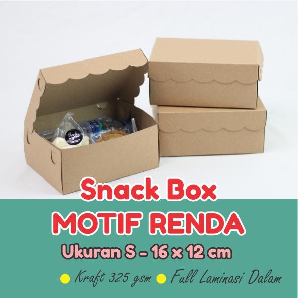 Gambar Dus Snack 12 x 16 Kraft Renda / Kotak Kardus Kue / Box Snack Renda - Laminasi  dari RumahMOCA undefined 3 Tokopedia