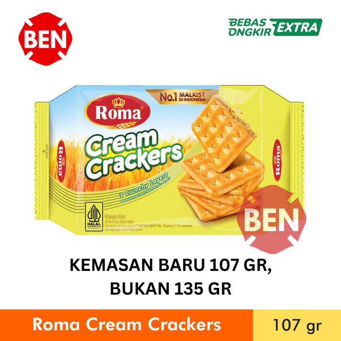 Gambar Roma Cream Crackers 135gr / Kotak Tawar Kuning 135 gr gram / Grosir dari Ben Motoshop undefined Tokopedia