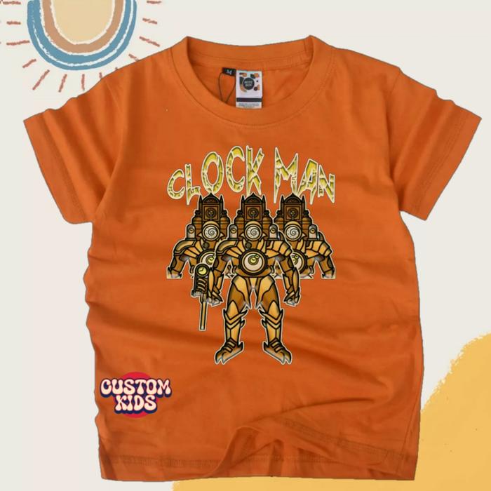 Gambar Baju atasan kaos anak Clock Man new titan - Orange, XL dari CustomKidz undefined Tokopedia