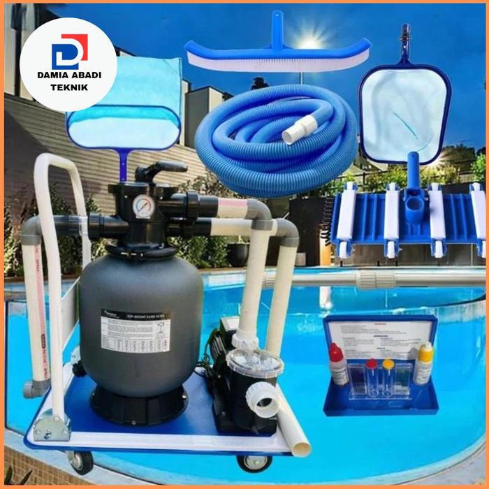 Gambar Paket Pompa Vacuum Kolam Renang Portable Troli + Pompa Kolam Lengkap - 1/2Hp Selang15M dari DAMIA ABADI TEKNIK undefined Tokopedia