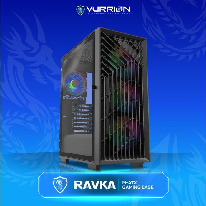 Gambar Casing Pc Vurrion Ravka M-atx, Tempered Glass + 3 Fan Casing - Hitam dari Das Technology undefined Tokopedia