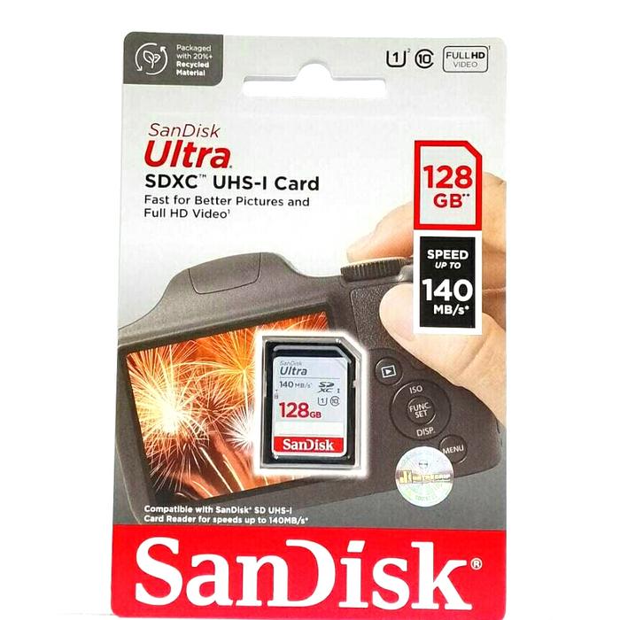 Promo SANDISK SDCARD ULTRA 128GB 140MB/S - SD CARD 128 GB 140 MBPS ...