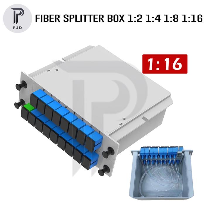 Gambar Passive Splitter PLC BOX FO 1:2 1:4 1:8 1:16 SC Fiber Optik Splitter - 1:16 dari PJD Shop ID undefined Tokopedia