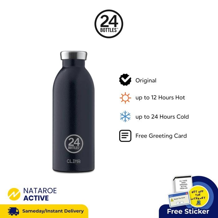 Gambar Tumbler 24Bottles Clima Bottle 500ml - Rustic Deep Blue dari Nataroe Active Indonesia undefined Tokopedia