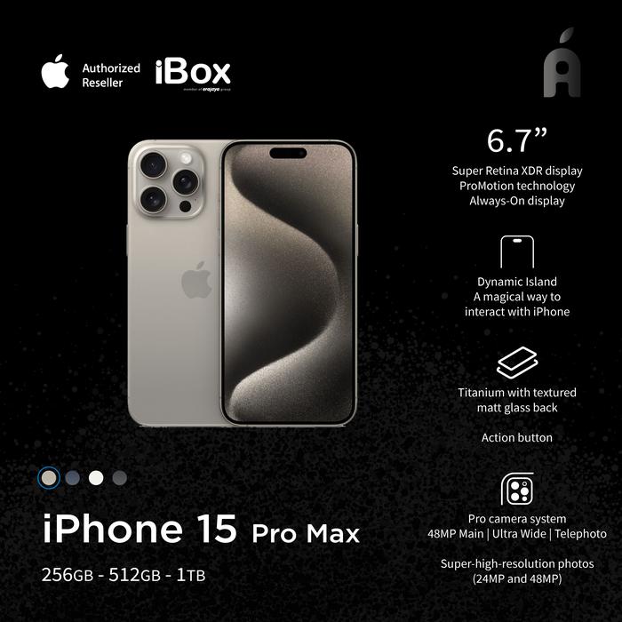 Gambar Apple iPhone 15 Pro Max 6.7-inch 2023 Natural Blue Blck White Titanium - NaturalTitanium, 256GB dari Apple International undefined Tokopedia