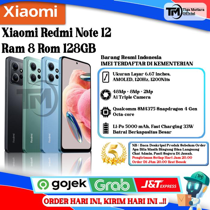 Gambar Xiaomi Redmi Note 12 Ram 4/128GB | 6/128GB | 8/128GB | 8/256GB - Note 12 8/128GB dari Tiga Mutiara Store undefined Tokopedia