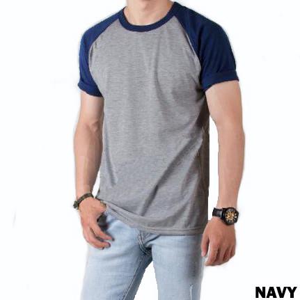 Gambar murah Kaos Raglan Pria Lengan Pendek | Abu-abu Misty M71 belkang - Hitam, XL dari ikaofficialshop undefined Tokopedia