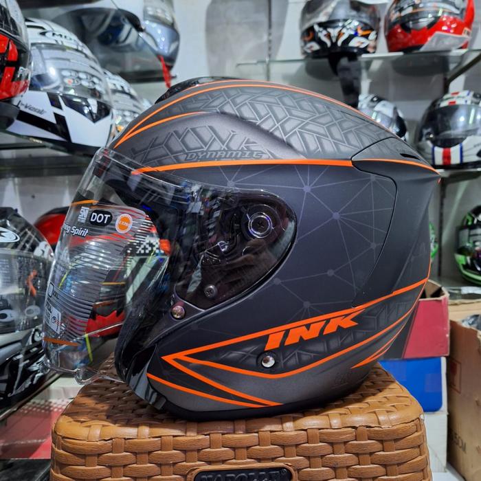 Gambar HELM INK DYNAMIC MOTIF 2 BLACK RED FLUO DOF - #2 Gun Orange, M dari Kompashelmet undefined Tokopedia