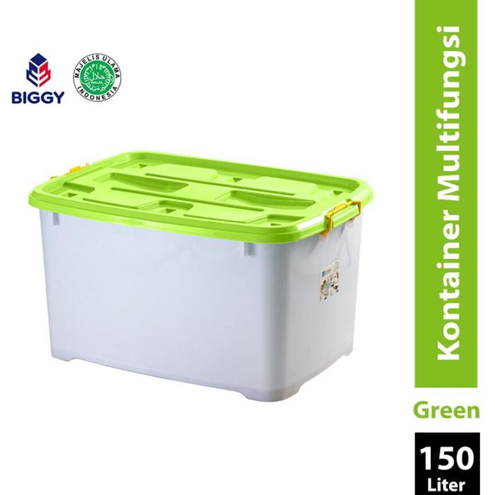 Gambar XY EZY CONTAINER BOX 150 LITER DENGAN 8 RODA / MPW 140 / INPO MEGA 130 - EZY 150 L HIJAU dari Mini Healthy Store undefined Tokopedia