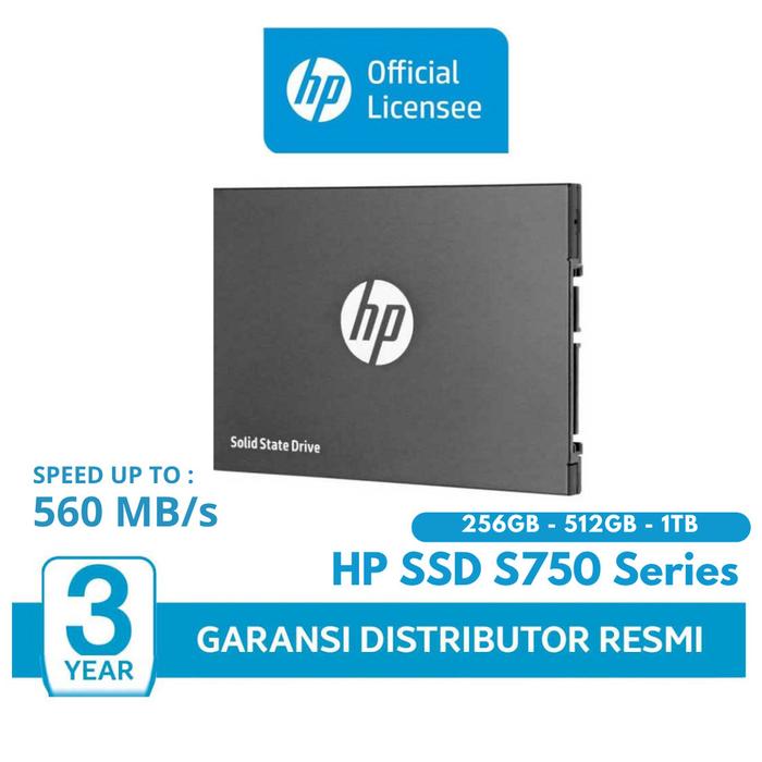 Gambar S750 Hewlett Packard HP SSD SATA III 256GB 512GB 1TB 2.5" SATA3 SSD - SSD, 512gb dari Licensee SSD Store undefined Tokopedia
