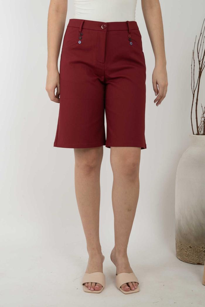 Gambar *Ready Stok* 2023 - Celana Kulot Katun Jepang 6942 (CAP) - Marun, M dari Sisters Fashion Group undefined Tokopedia