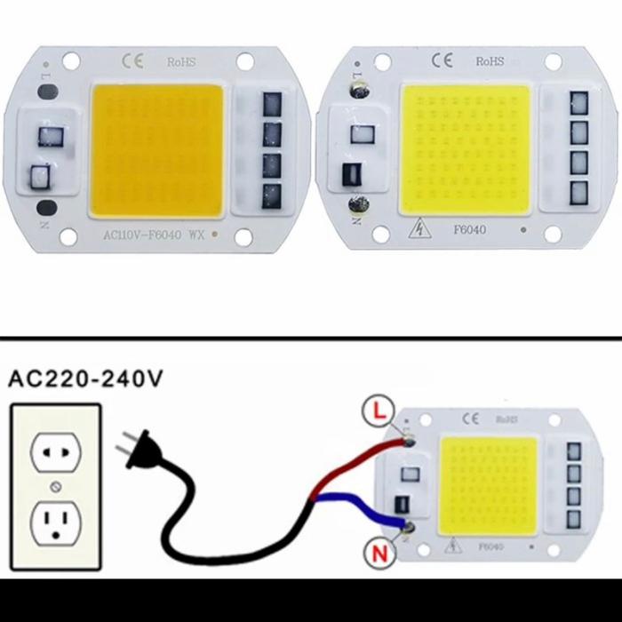 Gambar mata chip led pju jalan 50w 50 watt modul mata lampu sorot jalan pju - CHIP 220 VOLT, SINAR PUTIH dari eco led lighting undefined Tokopedia