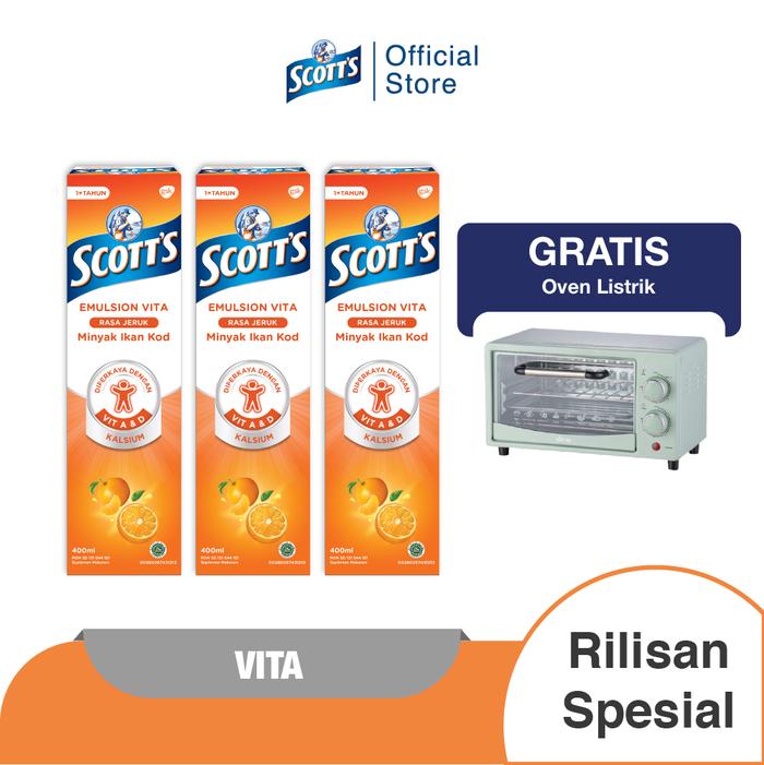 Gambar [RS] Scotts Emulsion Vita Rasa Jeruk Vitamin A dan D + Kalsium 400mlx3 dari Sensodyne Indonesia undefined Tokopedia