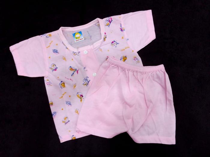 Gambar SETELAN PIYO PIYO PENDEK, SETELAN BAYI LENGAN PENDEK USIA 0-12 BULAN - Merah Muda dari UD. Menang undefined Tokopedia