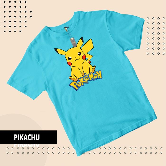 Gambar Baju Kaos Anak Pokemon Pikachu Unisex Usia 1 2 3 4 5 6 7 8 9 10 Tahun - Biru Langit, XXL (9-10th) dari Eiyo Store Kids undefined Tokopedia