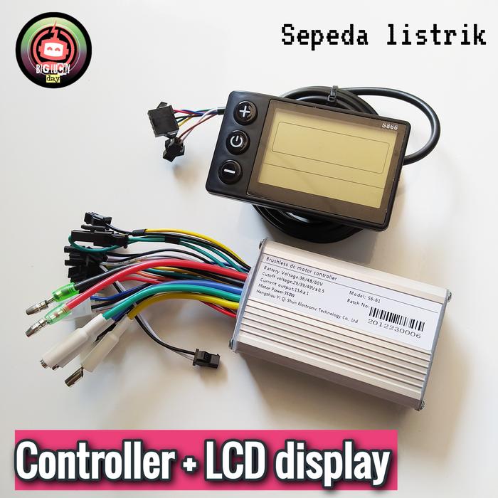 Gambar Controller 36v 48v 60v 350w + LCD display sepeda listrik sparepart dari BIG LUCKY DAY undefined Tokopedia