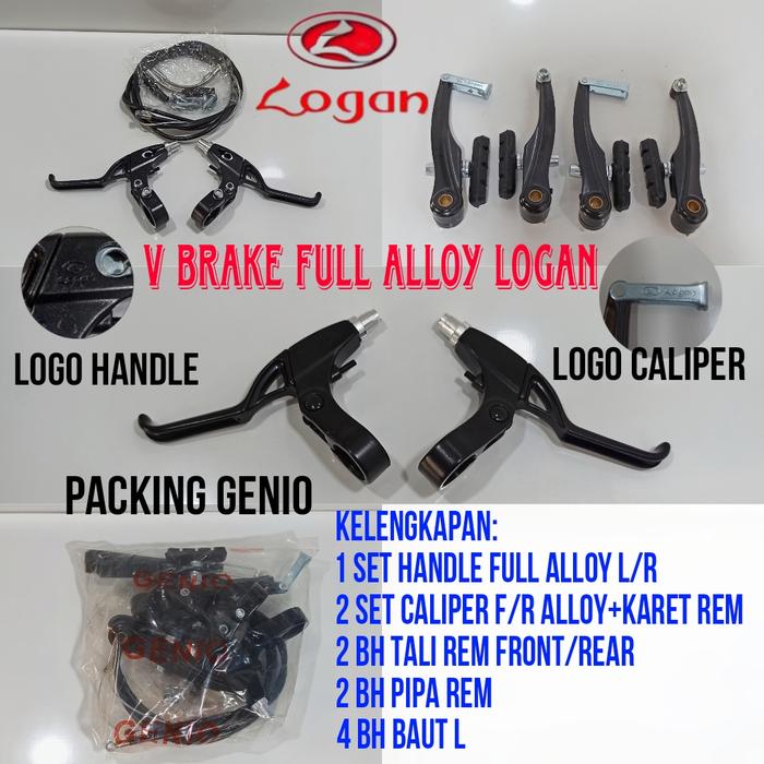 Gambar REM V BRAKE SET KOMPLIT HANDLE ALLOY SEPEDA MTB BMX LIPAT TEBAL KUAT - FULL ALOY LOGAN dari TAN JBSHOP_NEW undefined Tokopedia