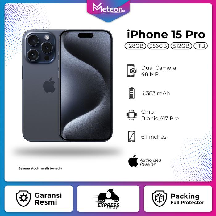 Gambar Iphone 15 Pro GARANSI RESMI IBOX 1 TAHUN - white titanium, 128 gb dari Meteor Cell undefined Tokopedia
