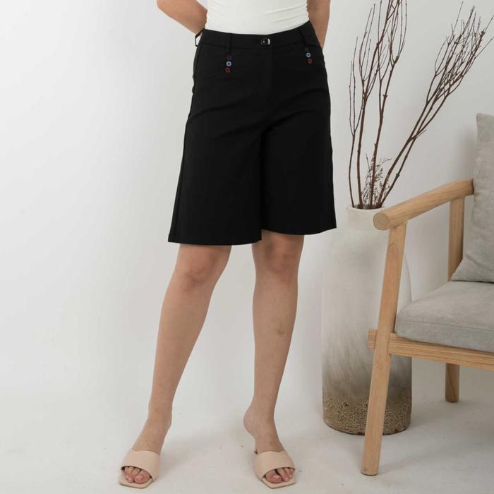 Gambar *Ready Stok* 2023 - Celana Kulot Katun Jepang 6942 (CAP) - Hitam, 4L dari Sisters Fashion Group undefined Tokopedia