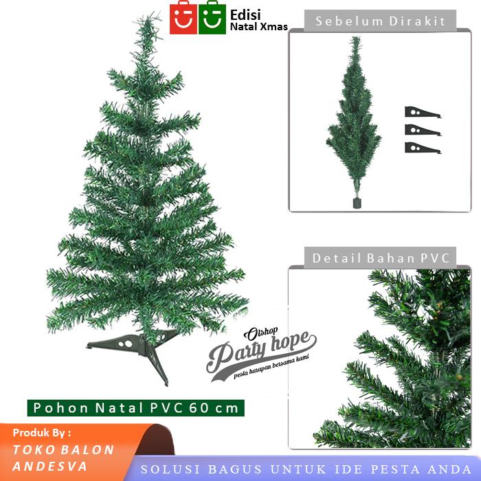 Gambar Pohon Natal / Pohon Natal PVC 60 cm / Pohon Natal Christmas Tree PVC dari PARTY HOPE 2 undefined Tokopedia