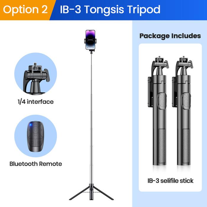 Gambar INBEX IB-3 Tongsis Tripod handphone hp holder Tripot+Bluetooth Remote - Selfie Tripod*2 dari INBEX Official Store undefined Tokopedia