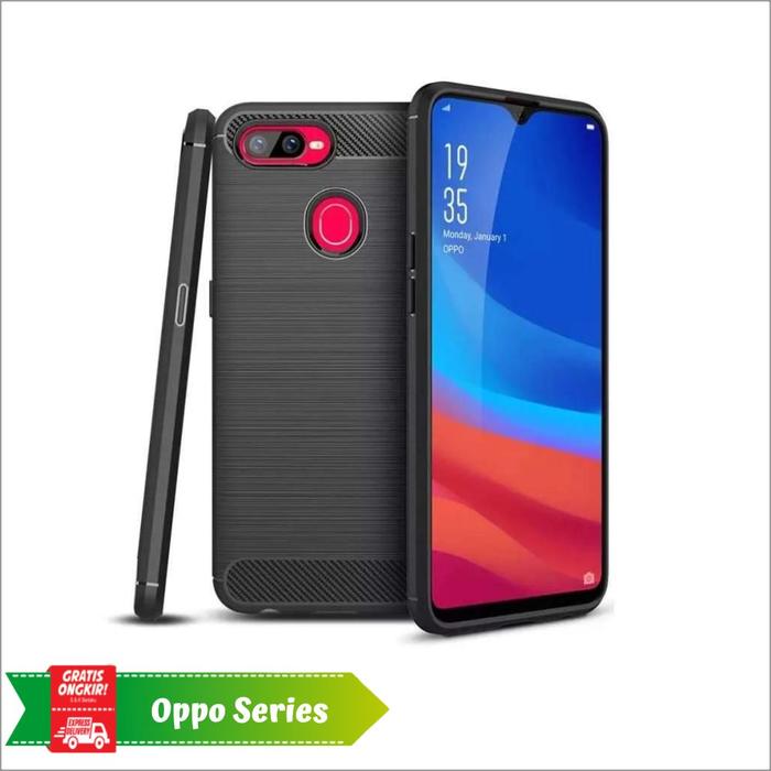 Case Ipaky Carbon Fiber for Oppo A12 A5s A7 TG Bening, Oppo A5S