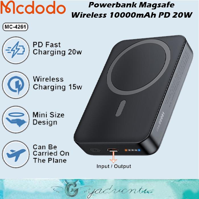 Gambar Mcdodo Power Bank Magsafe Wireless Apple iPhone 12 13 Pro Max 20W 10K - MC-426 BLACK dari GADVENTIA Kota Administrasi Jakarta Barat Tokopedia