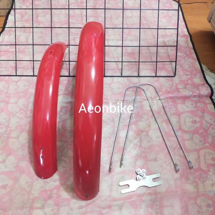 Gambar spakbor slebor sepeda mini lipat 20 inch depan belakang bahan besi - Merah dari Aeon bike undefined Tokopedia