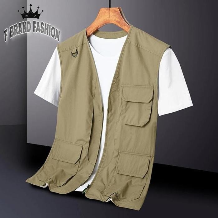 Gambar Rompi / vest pria / rompi pria / rompi outdor / rompi tactical / vest - Cream, XXL dari F Brand Fashion undefined Tokopedia