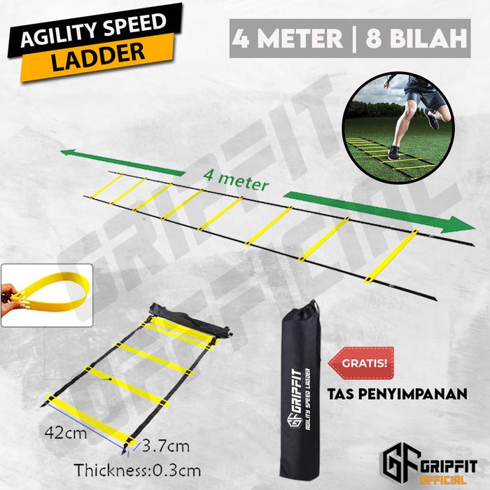 Gambar Agility Ladder Drills Speed Training Tangga Kelincahan 4M 6M 8M - 4 M | 8 Bilah dari GRIPFIT undefined Tokopedia