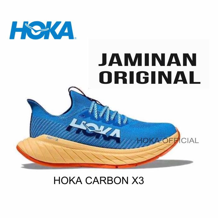 Jual Hoka Carbon X Mens Road Running Shoes Bellwether Blue
