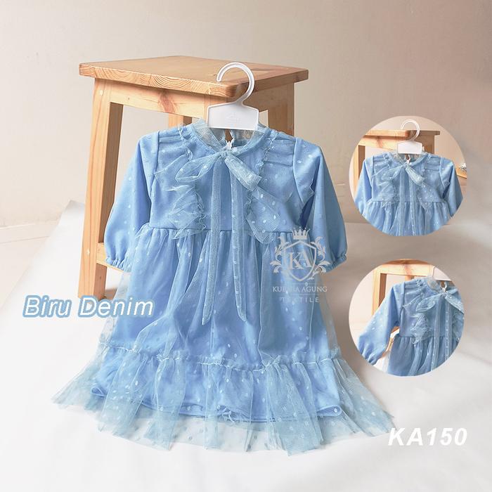 Gambar Dress Baju Bayi Anak Perempuan 6 12 Bulan Gaun Tutu Tulle Dot Warna Putih White Acara Kondangan Baptis Akikah Tren 2025 KA150 Gaun Syari Muslimah - Biru Denim, 6-12 bulan dari Toko Kain Kurnia Agung undefined Tokopedia