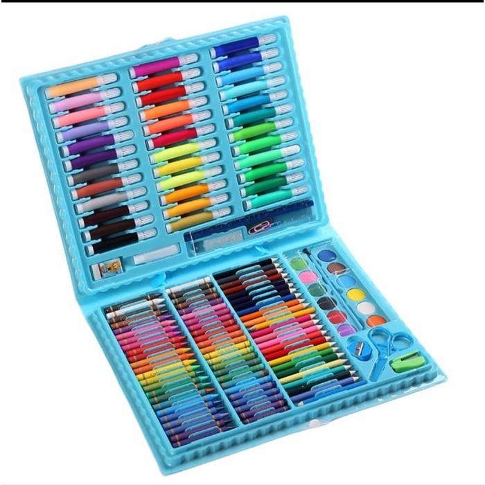 Gambar Crayon Pensil Warna Anak Alat Melukis Menggambar Krayon Lengkap Murah - 150 Pcs Biru dari RANStore ID undefined Tokopedia