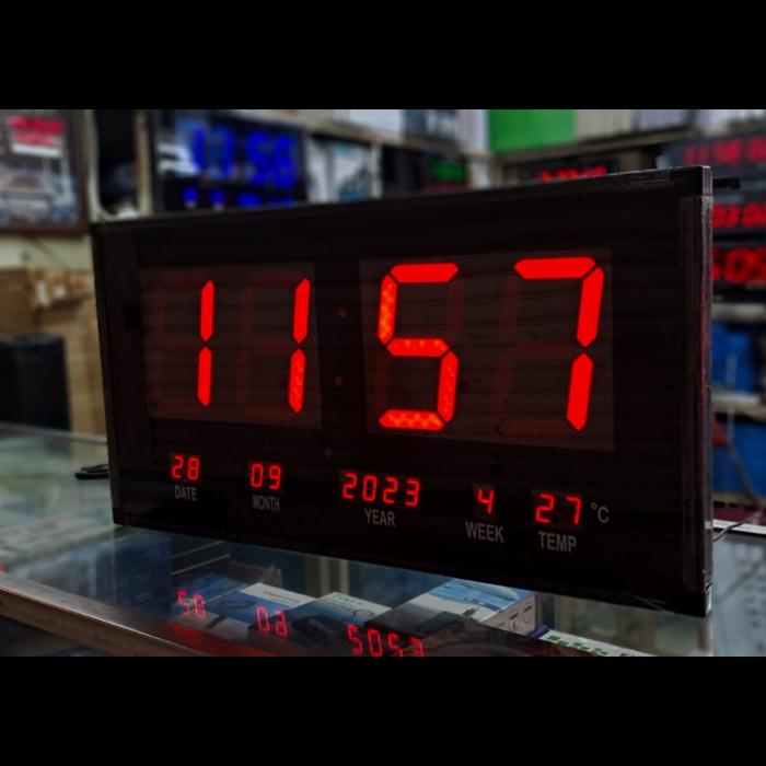 Jual Jam Dinding Digital Led Merah Jumbo 7030 - 70x37 cm Merah ...