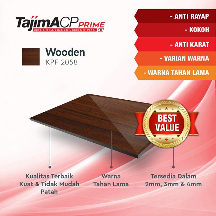 Gambar ACP motif wood, serat urat kayu PE indoor dan PVDF outdoor, 3mm & 4mm - Wood 3mm PE dari Acp Alcopan undefined Tokopedia