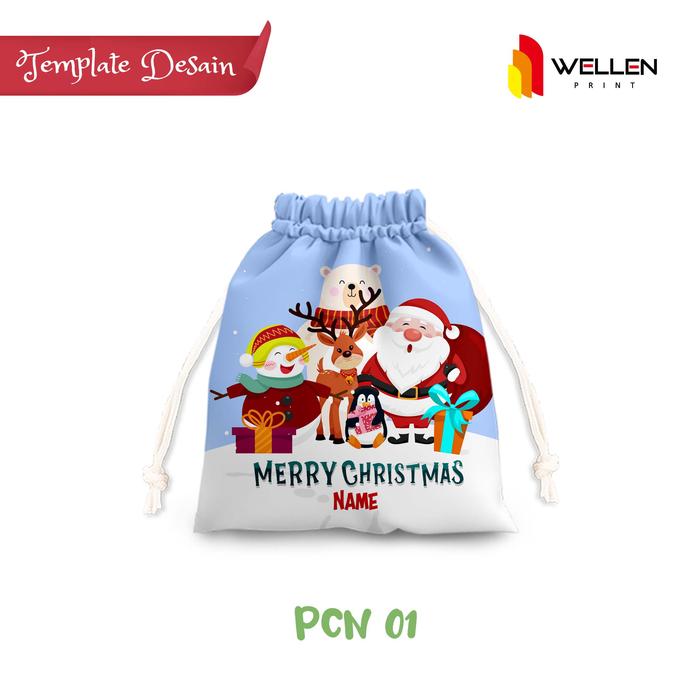 Gambar WELLEN PRINT – Cetak Pouch Serut Natal Custom / Print Drawstring Pouch Packaging Souvenir Hadiah Christmas - PCN 01 dari WELLEN PRINT OFFICIAL undefined Tokopedia