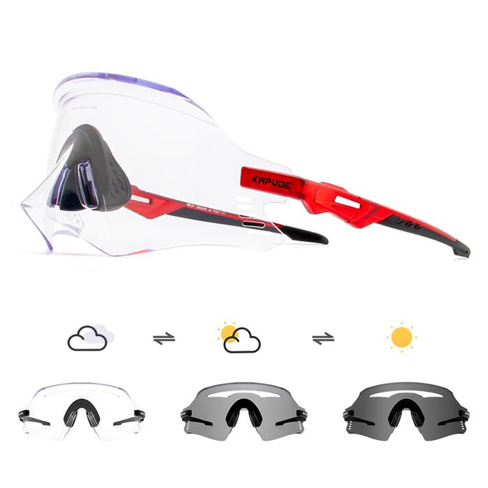 Gambar Kacamata Sepeda Kapvoe ROBIN TK2-PH-1L Kaca Mata Fotokromik Anti UV - 15 Trans Merah dari Rockbrosindo undefined Tokopedia