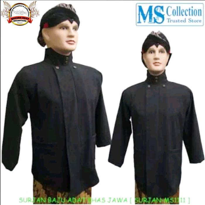 Gambar BAJU SURJAN JAWA KLASIK POLOS KATUN - Hitam klasik, S dari BAJANG NUSANTARA COLLECTION undefined Tokopedia