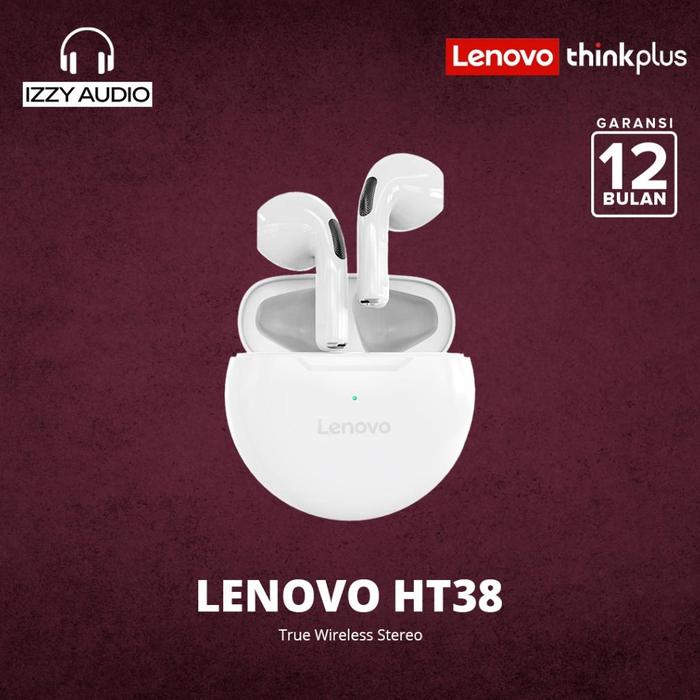 Gambar New Lenovo HT38 TWS Earphone Wireless Bluetooth 5,0 Headset Earbud - - white dari zona658 undefined Tokopedia