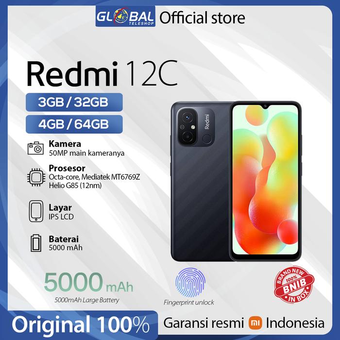 Gambar Xiaomi Redmi 12C Smartphone 4GB/64GB Garansi Resmi - Gray dari Global Teleshop Jakarta undefined Tokopedia