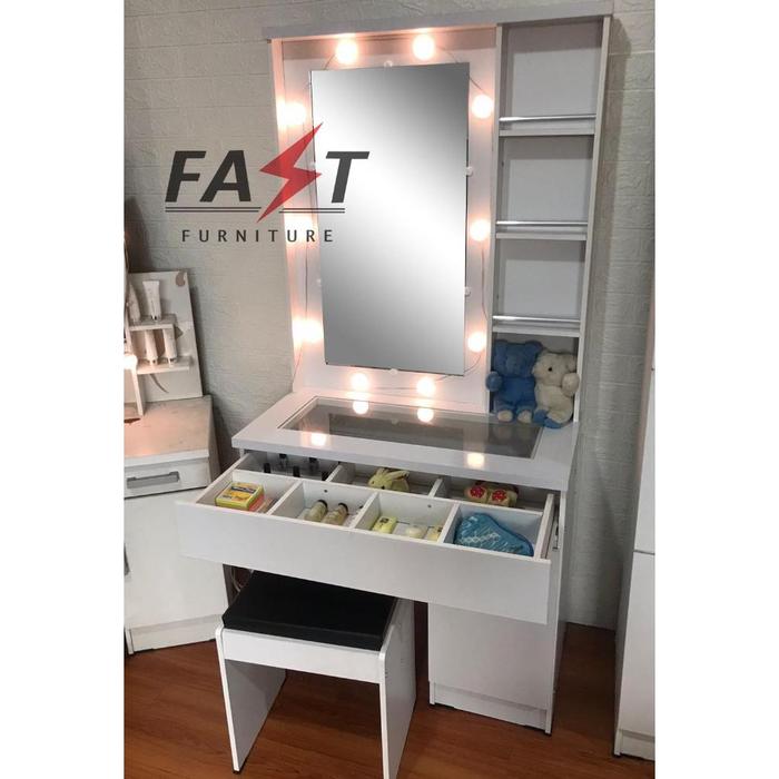 Gambar Meja Rias Modern Minimalis Fast Furniture Terbaik Terlaris Eksklusif - MR1878, Rakit dari aL-Malik48 undefined Tokopedia