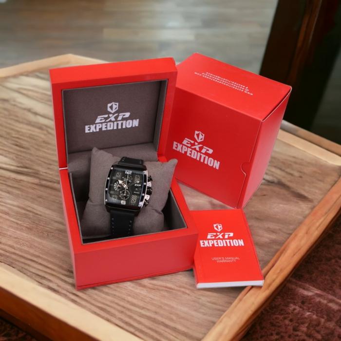Gambar Jam Tangan E6636 Pria Expedition E 6636 Original- Tali Kulit - Silver Black dari Berlian Arloji undefined Tokopedia