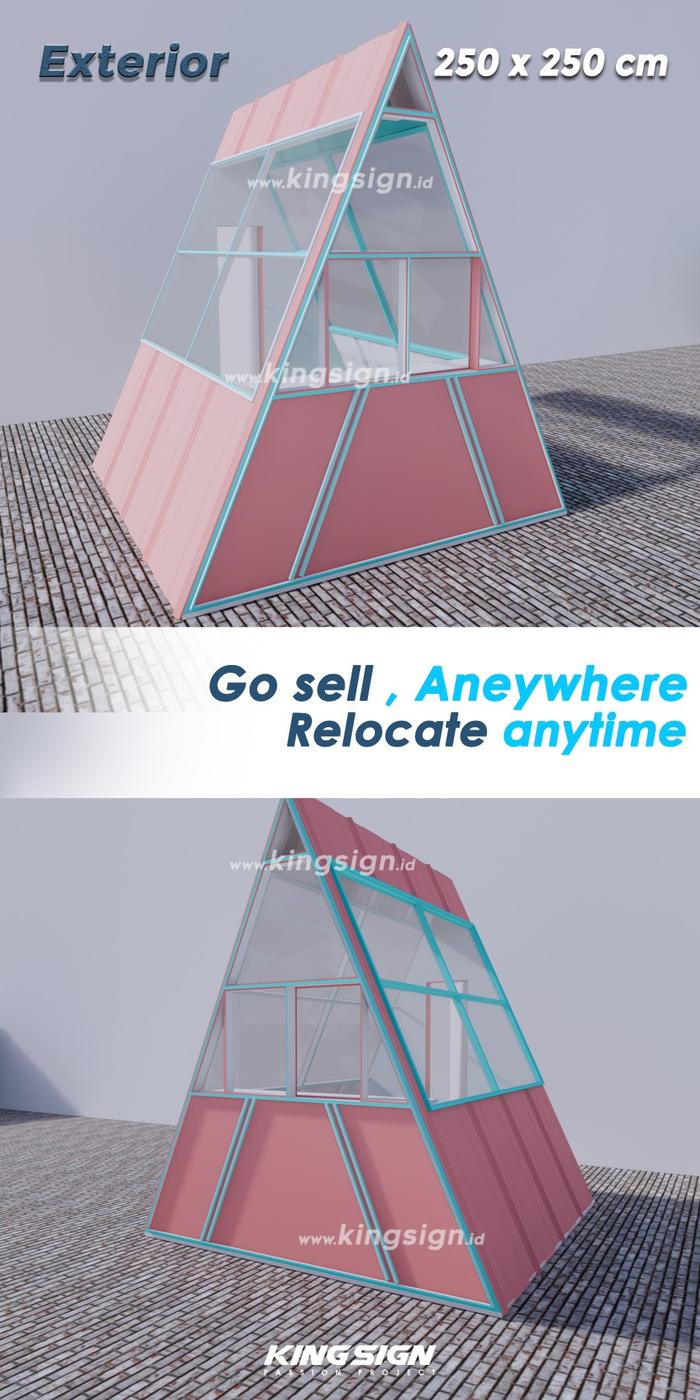 Gambar Booth Container - Kontainer Jualan Gerobak Kios Stand Semi Box Warung - Segitiga 1 dari KINGSIGN.id undefined Tokopedia