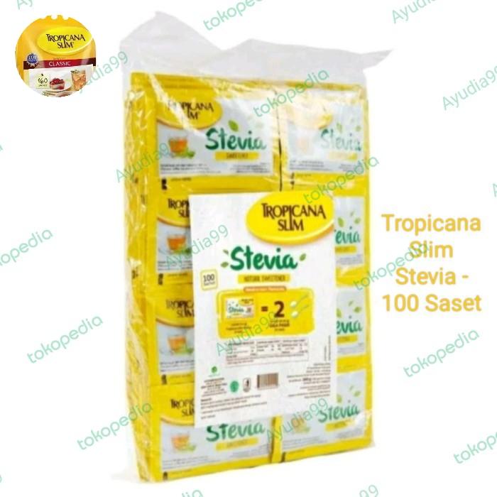 Gambar Gula Tropicana Slim Stevia 100 Sachet - Pemanis Alami dari AyudiaStore999 undefined Tokopedia