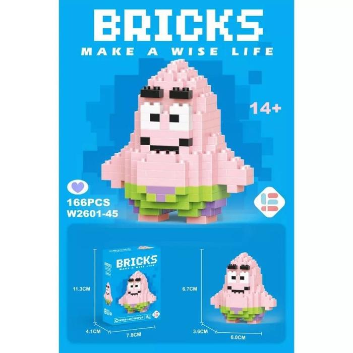 Gambar Nano Block Kartun Mini Bricks | Mainan Balok | Susunan Mainan Anak - Patrick dari Poppy’s Studio undefined Tokopedia