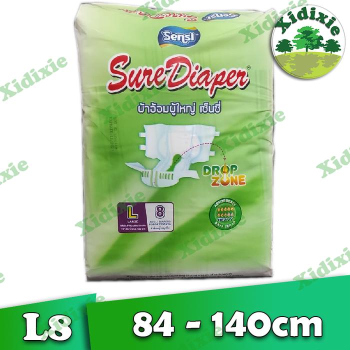 Gambar Sure Diaper L isi 8 Popok Dewasa Tipe Perekat dari Sensi Premium dari Xidixie-Tokopedia undefined Tokopedia